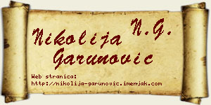 Nikolija Garunović vizit kartica